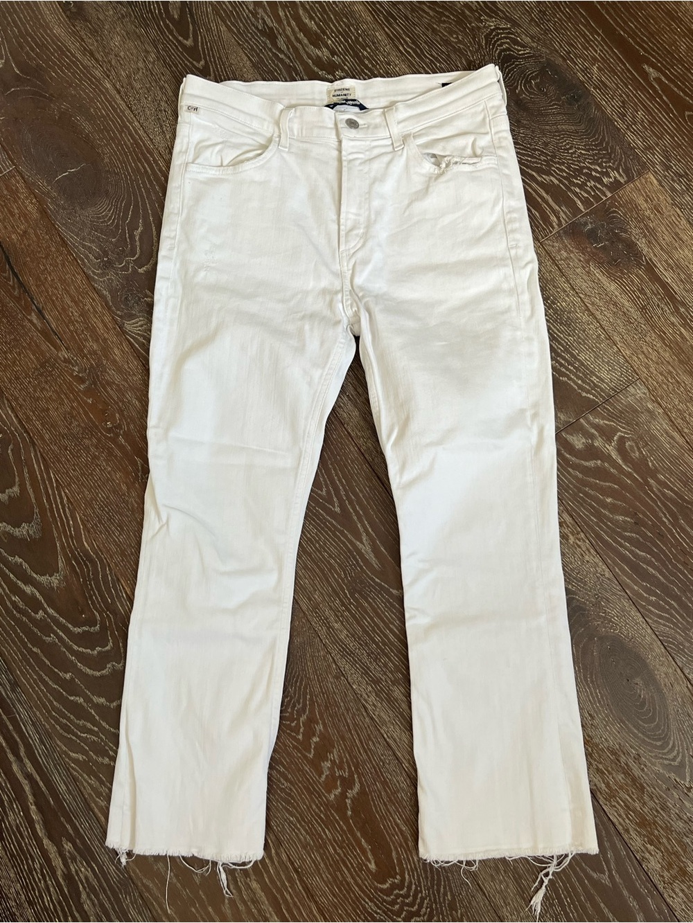 White Citizens of Humanity Straight-Leg ‘Drew Crop’ Flare Jeans